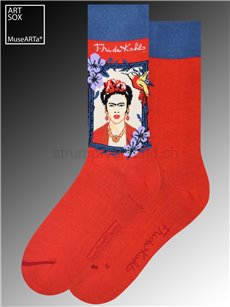 Socken MuseArta - Portrait von Frida Kahlo - rot