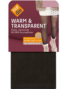 WARM & TRANSPARENT Fleece Strumpfhose NUR DIE