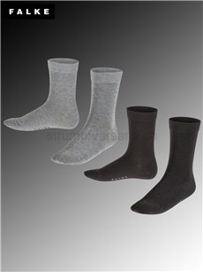 HAPPY 2-PACK Kindersocken von Falke - 0050 light grey mel. - schwarz