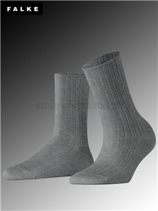 COTTON RIB Falke Socken für Damen - 3390 light grey mel.