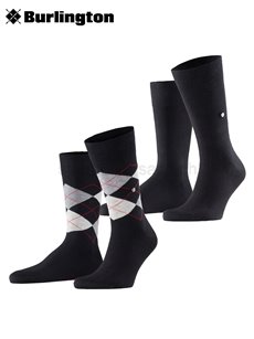 EVERYDAY ARGYLE MIX Burlington Herrensocke - 3000 schwarz