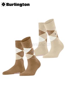 EVERYDAY ARGYLE Damensocken von Burlington - 5152 brown sugar
