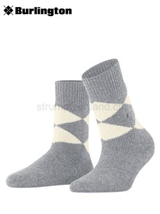 COSY ARGYLE Damensocken von Burlington - 3107 grey mel.